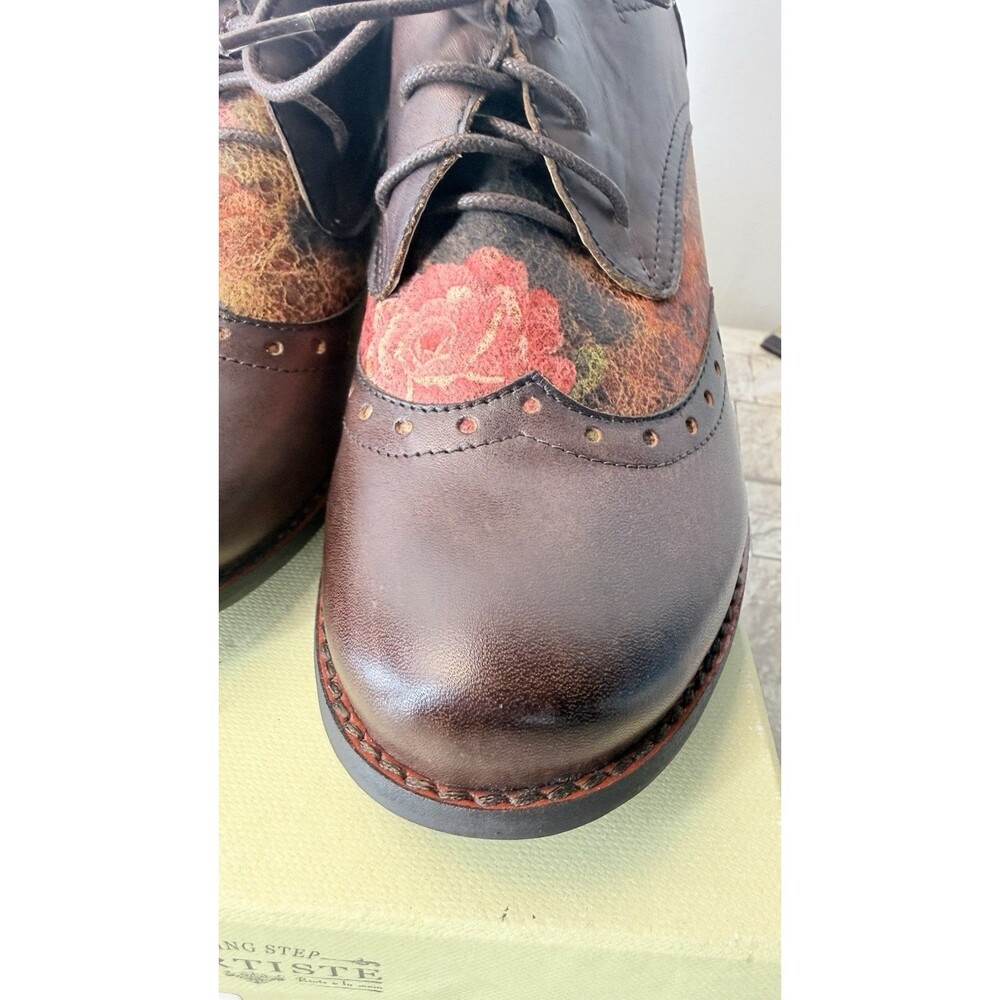 L'Artiste by Spring Step Women Brown Leather Marivel Heeled Oxfords US Sz 9 (40) - Picture 3 of 16